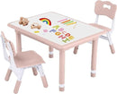 Toddler Table and Chair Set, Height Adjustable-Upgrade Kids Table and 2 Chairs for Ages 3-8, Multi-Activity Toddler Play Table with Graffiti Desktop for Home/Daycare/Classroom by CozyNest Decor