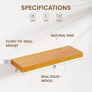 Honey Oak Brown Floating Wall Shelves 24 Inches Long x 8”x 1.4” Wooden Shelf Floating Rustic Farmhouse Decor, Heavy Duty Shelf Hold 60 lbs, Wall Shelves for Bathroom Living Room Kitchen Bedroom Office by CozyNest Decor