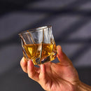 Crystal Whiskey Glasses Set of 2 with 24K Gold Rim,Bar Glasses,Twisted Whiskey Glass Gold Collection for Bourbon,Scotch and Wine,Rock Barware for Men Gift - 8oz by CozyNest Decor