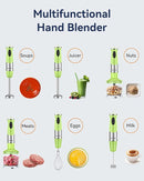 Immersion Blender Handheld 1000W 5 in 1 Corded Stick Hand Blender Kitchen with 12 Speed, BPA-Free, Mixing Beaker, Chopper, Whisk, Milk Frother, Perfect Emulsifier for Soup, Baby Food, Sauce, Puree by TinyTreasures Baby Boutique