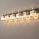 Modern Bathroom Vanity Light 6-Lights Black Gold Crystal Bathroom Wall Light Vanity Light Fixtures，44.09-inch Modern Minimalist Design by CozyNest Decor