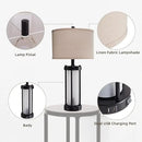 RORIA Set of 2 Modern Table Lamps for Living Room with 2 USB Ports, White Frosted Glass Nightlight for Bedroom, Contemporary Desk Lamps for Nightstand End Table Entryway, 4 Bulbs Included (Black) by CozyNest Decor