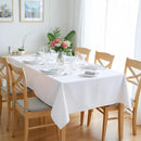 sancua Rectangle Tablecloth - 60 x 84 Inch - Stain and Wrinkle Resistant Washable Polyester Table Cloth, Decorative Fabric Table Cover for Dining Tables, Buffet Parties and Camping, White by CozyNest Decor
