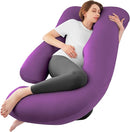 Sasttie Pregnancy Pillows for Sleeping, Jumbo U Shaped Cooling Full Body Pillow with Removable Cover, Pregnant Women Must Haves, Maternity Essential, Purple by TinyTreasures Baby Boutique