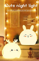 Night Light Kids, Cute Soft Glow Protect Eyes Night Light Bunny Lamp with 30mins Timer Rechargeable Nightlight for Kids Children Women Girls Toddler Bedroom Bedside Livingroom by TinyTreasures Baby Boutique