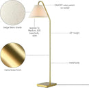 GLOBE Electric 61000147 62" Floor Lamp, Matte Brass, Beige Fabric Shade, On/Off Rotary Switch on Socket, 6-Foot Clear Cord, Reading Light, Bedroom, Living Room, Home Decor by CozyNest Decor