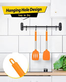 Pack of 2 Silicone Solid Turner, Non Stick Slotted Kitchen Spatulas, High Heat Resistant BPA Free Cooking Utensils, Ideal Cookware for Fish, Eggs, Pancakes (ORANGE) by CozyNest Decor