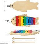 MUSICUBE Xylophone for Baby Toddler Fish Shape Wooden Xylophone with 2 Mallets Educational & Preschool Learning Percussion Instrument Professional Tuning Musical Toys for Kids Aged 3+ by TinyTreasures Baby Boutique