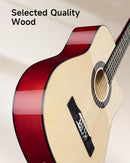 Moukey 38" Acoustic Guitar for Beginners Kids Youth Adult Cutaway Guitarra Acustica Kit with Chord Poster, Gig Bag, Tuner, Picks, Nylon Strings, Capo, Strap - Natural by TinyTreasures Baby Boutique