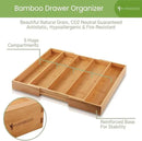 Bamboo Drawer Organizer, 2 Pack - Expandable Silverware Organizer & Utensil Drawer Organizer, Cutlery Tray with Dividers, 7-9 Slots - Premium Kitchen Organizer for Utensils & Flatware (Natural) by CozyNest Decor