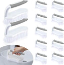 Lallisa 12 Pcs Scrub Brush for Cleaning with Handle Comfortable to Grip Heavy-Duty Flexible Stiff Bristles Scrubber Brushes Bulk for Shower Bathroom Carpet Kitchen Floor Tiles (Gray) by CozyNest Decor