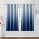 HOMEIDEAS Navy Blue Ombre Blackout Curtains 52 X 63 Inch Length Gradient Room Darkening Thermal Insulated Energy Saving Grommet 2 Panels Window Drapes for Living Room, Bedroom by TinyTreasures Baby Boutique