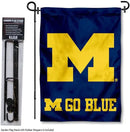 College Flags & Banners Co. Michigan Team University Wolverines Go Blue Garden Flag with Stand Holder by GreenHaven Gardens