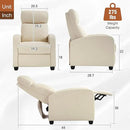 BestMassage | Recliner Chair | No Massage Function | Pu Beige | with Lumbar Support, Adjustable Push Back, Wide Armrests, Footrest & Padded Seat | Easy Assembly | for Living Room, Home Theatre by CozyNest Decor