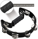 EastRock Tambourine,Metal Jingles Hand Held Percussion Half-Moon Tambourine and Egg Shakers for Kids, Adults, KTV, Party BLACK by TinyTreasures Baby Boutique