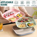 10 Inch Portion Control Divided Plates for Healthy Eating, 4PCS Unbreakable Wheat Straw Dinner Plate BPA Free, Plates for Kids Adults Picnic,Reusable Plates (4 PACK) by CozyNest Decor