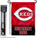 Cincinnati Reds Garden Flag with Stand Holder by GreenHaven Gardens
