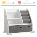 Kids Bookshelf, Kids Toy Storage Organizer with Storage Bins, Wooden Bookshelf and Book Display Shelf for Bedroom, Playroom, Nursery, Classroom, White by CozyNest Decor