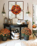 Briful Fall Wreaths for Front Door, 20inch Autumn Magnolia Leaves Wreath with Fruit Harvest Hanging Wreath for Outdoor Porch Home Kitchen Mantel Room Halloween Thanksgiving Decor by CozyNest Decor