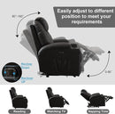 Power Recliner Chair with Heat and Massage, PU Leather Home Theater Seating with LED Lights/Cup Holders/Side Pocket/USB Port, Reclining Sofa Chair for Living Room (1, Brown) by CozyNest Decor
