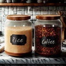SAIOOL 2-Pack Striped Borosilicate Glass Airtight Canisters - Big mouth Large Capacity, Acacia Wood Lid, Food Storage Jars for Flour, Pasta, Pantry Organization (3/4 Gallon （2 Striped pack）) by CozyNest Decor