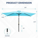 SUNVIVI OUTDOOR Patio Umbrella, 6.5' x 10' Rectangular Patio Umbrella, Metal Pole Square Outdoor Umbrella with Crank and Push Button Tilt, 6 Steel Ribs, Polyester Canopy by GreenHaven Gardens