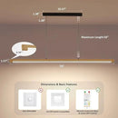 54" Linear Pendant Light Aluminum, 40W Gold Dimmable Kitchen Island Lighting with Remote & App Control, Adjustable CCT (3000K-6000K), Modern Chandelier for Home Office Dining Room Study