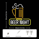 Beer Night Neon Sign for Man Cave Bar Decor Yellow White Beer Neon Light Bar Neon Sign Wall Art for Bedroom Beer Pub Man Cave Restaurant Party Decor by CozyNest Decor