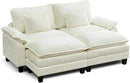 URRED Modular Sectional Sofa Comfy Cloud Couch, Modern Chenille Sofa Sleeper Deep Seat Couches with Ottoman/Pillows for Living Room (White, 82.6''- 2 Ottomans) by CozyNest Decor