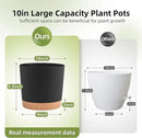 QCQHDU 10 inch Plant Pot, 2 Pack Planters for Indoor Plants with Drainage Holes & Saucer, Outdoor Flower Pots Home Garden Modern Decor by GreenHaven Gardens