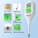 Boncare 9 Seconds Basal Body Thermometer for Ovulation, Oral Thermometer for Adults and Kids - Accurate Rectal Thermometer, with Fever Alarm and Large Display (Rice-White) by TinyTreasures Baby Boutique