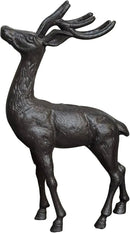 Cast Iron Deer Statue（22" Tall）, Realistic Large Antler Sculpture, Outdoor Garden Decor for Lawn Patio Yard, Indoor Home Art Figure HC5691 by CozyNest Decor
