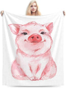 HGOD DESIGNS Lovely Pink Pig Watercolor Blanket, Super Soft Pig Throw Blanket 50"x60" Blanket for Bed Couch Chair Fall Winter Camping Living Room Office by CozyNest Decor