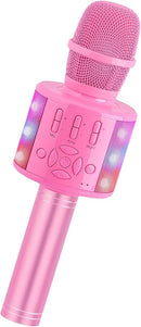 Amazmic Toys for Girls, Kids Karaoke Microphone Toddler Microphone for Kids with Lights, Birthday Gift for Girls, Boys Toy Age 3 4 5 6 7 8 9 10-14+(Pinkcolor) by TinyTreasures Baby Boutique