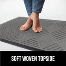 GORILLA GRIP 100% Waterproof All-Season WeatherMax Doormat US Designed Natural Rubber, Stain and Fade Resistant, Low Profile Indoor Outdoor Door Mats, Easy Clean Patio Mat, 17x29, Steel Diamond by CozyNest Decor