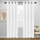 Easy-Going Curtains for Bedroom, Solid Thermal Insulated Grommet and Noise Reduction Window Drapes, Room Darkening Curtains for Living Room, 2 Panels (52x84 in,White) by CozyNest Decor