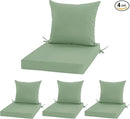 Outdoor Chair Cushions, Waterproof Outdoor Cushions for Patio Furniture w/Fade-Resistant, Removable & Machine-Washable Covers, 19x19 Inch, Ideal for Seat in Gardens/Porch – Set of 4, Sage Green by GreenHaven Gardens