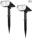 Linkind StarRayS 12 LEDs Landscape Solar Spotlights, Solar Powered Dusk-to-Dawn Outdoor Garden Lights, 350LM 3000K Warm White, IP67 Waterproof for Garden Yard Patio Driveway Porch, 2-Pack by GreenHaven Gardens