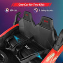 2 Seaters 24V Ride on UTV with Remote Control,10AH Battery, 400W Powerful Motors with 17" EVA Wheels, 20.5“ Seat Width Electric Ride Toy with Metal Suspension,LED Lights,Music,Horn (Red) by TinyTreasures Baby Boutique
