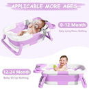 TPN Collapsible Baby Bathtub, Baby Bath Tub with Soft Cushion & Real-Time Thermometer, Baby Bathtub Infant to Toddler Tub (0-36 Months), Portable Newborn Travel Bath tub by TinyTreasures Baby Boutique