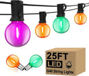 LED Outdoor String Lights 25Ft Orange Purple and Green Halloween Lights Outdoor with 27 Shatterproof LED Globe Bulbs, Connectable Halloween Decorations Lights for Home Patio Garden Christmas Party by TinyTreasures Baby Boutique