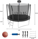 SKYUP Tranpoline 1500LBS 16 15 14 12 10 8 FT Tranpoline for 7-10 Kids and Adults, Windproof Outdoor Tranpoline with Enclosure Net, Basketball Hoop, Easy to Install & Last Long - ASTM Approved by TinyTreasures Baby Boutique
