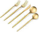 Matte Gold Silverware Set, OGORI 30-Piece Food Grade Stainless Steel Gold Flatware Set, Kitchen Utensil Set Service for 6, Tableware Cutlery Set for Home and Restaurant, Dishwasher Safe by CozyNest Decor