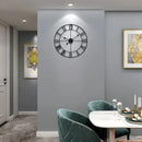 Large Modern Metal Wall Clocks Rustic Round Silent Non Ticking Battery Operated Roman Numerals Clock for Living Room/Bedroom/Kitchen Wall Decor-(Gold, 40cm) by CozyNest Decor
