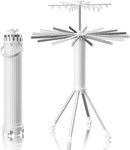 4-Legged Foldable and Portable Clothes Drying Rack,Collapsible Octopus Drying Rack with Wheels and Aluminum Rods,360°Rotatable Design for Indoor Outdoor Use-White by TinyTreasures Baby Boutique