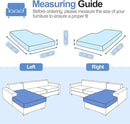 Sectional Couch Covers for L Shaped Sectional Sofa (Left or Right Facing) – Softer Chenille Sofa Covers Washable, Non-Slip Stretch Chaise Slipcover (Only 1PC Chaise Cushion Cover, Blue) by CozyNest Decor