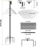 Bird Feeder Pole with Squirrel Baffle - 90 Inch Bird House Pole for Outdoors Heavy Duty, Squirrel Proof Baffle with Stainless Steel Spring for Better Defense, Slip-Fit Connection by GreenHaven Gardens