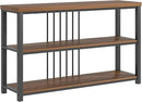 FOLUBAN Console Table for Entryway, Narrow Sofa Table with 3 Tier Storage Shelf for Living Room Hallway Behind Couch, Rustic Walnut by CozyNest Decor