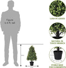 30" Artificial Boxwood Topiary Trees Outdoor Set of 2 - UV Resistant Faux Plants for Front Porch Outside Planter, Realistic Fake Cone-Shaped Bushes & Shrubs 2.5ft by GreenHaven Gardens