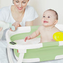 Collapsible Baby Bathtub,Baby Bath Tub with Soft Cushion & Thermometer,Baby Bathtub Newborn to Toddler 0-36 Months,Portable Travel Baby Tub by TinyTreasures Baby Boutique
